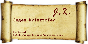 Jeges Krisztofer névjegykártya